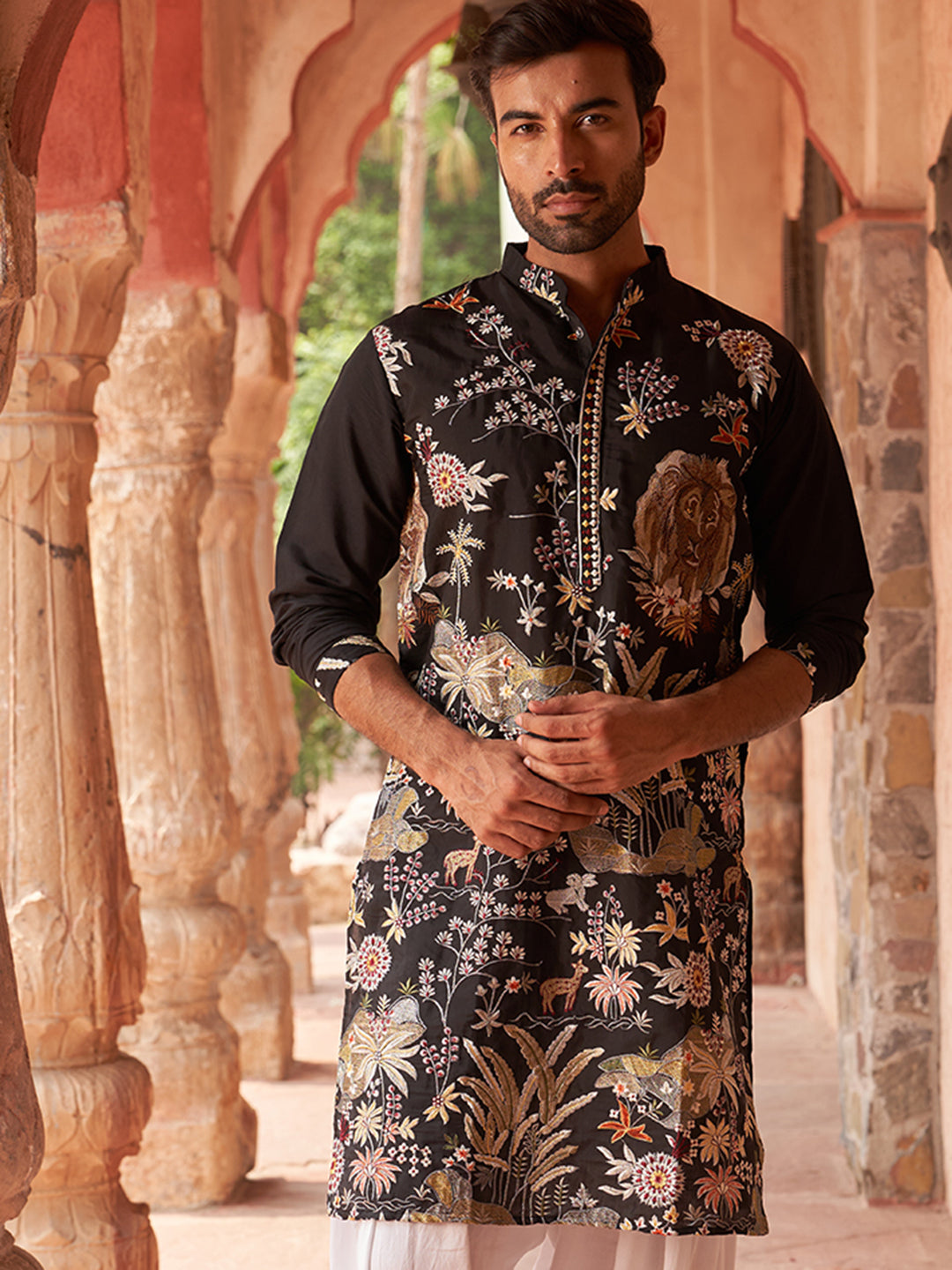 Embroidered Silk Blend Kurtas.