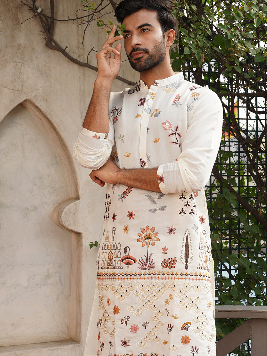 Floral Embroidered And Sequins Kurtas.