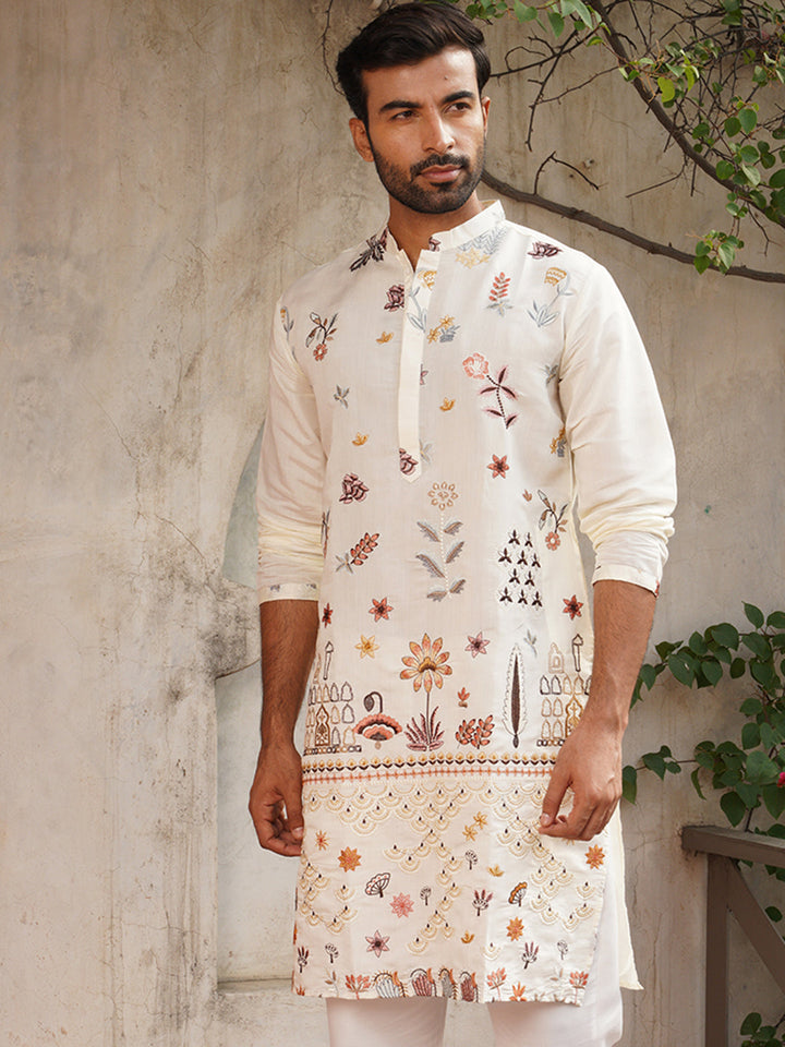 Floral Embroidered And Sequins Kurtas.