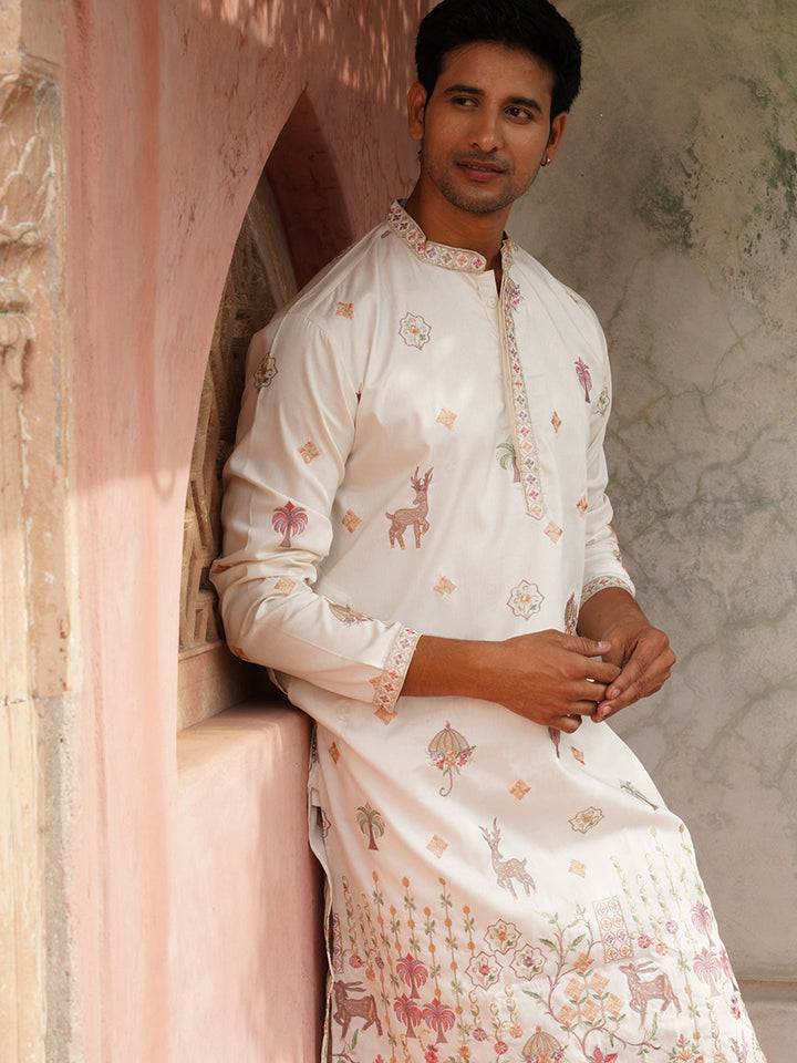 Floral Embroidered And Sequins Kurtas