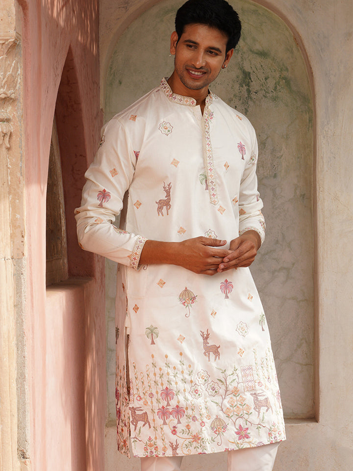 Floral Embroidered And Sequins Kurtas