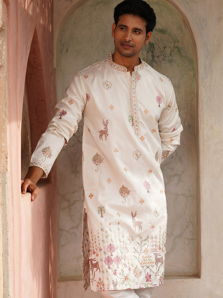 Floral Embroidered And Sequins Kurtas