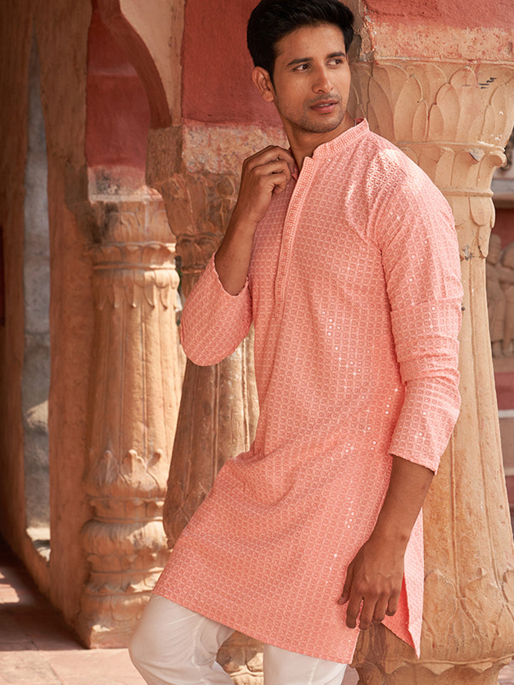 Embroidered &amp; Sequence Kurtas For Men