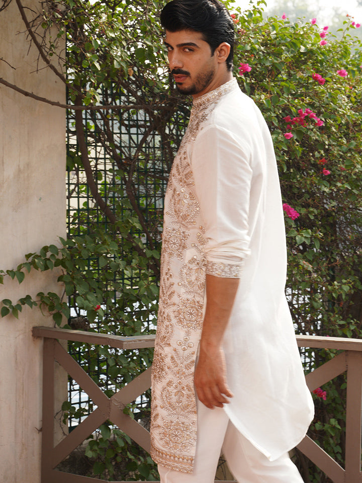 Embroidered Straight Kurtas For Men