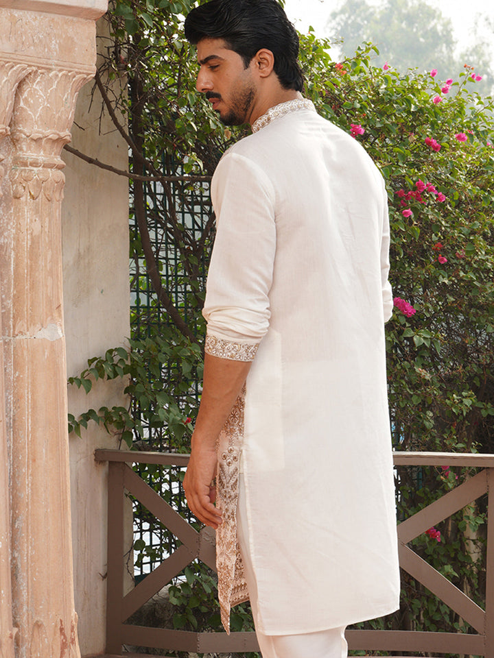 Embroidered Straight Kurtas For Men