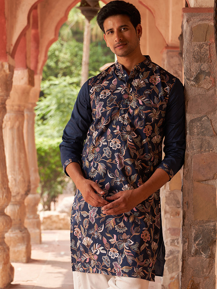 Embroidered Silk Blend Kurtas.