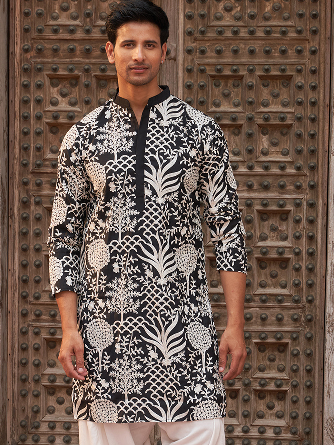 Embroidered Silk Blend Kurtas.