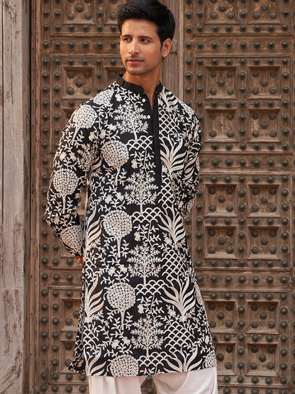 Embroidered Silk Blend Kurtas.