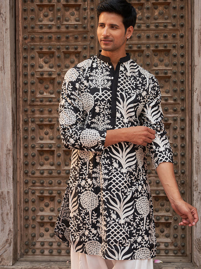 Embroidered Silk Blend Kurtas.