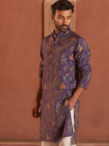 Printed Silk Blend Straight Kurtas.
