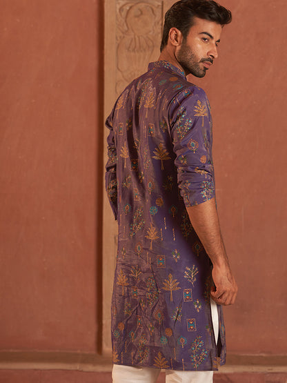 Printed Silk Blend Straight Kurtas.