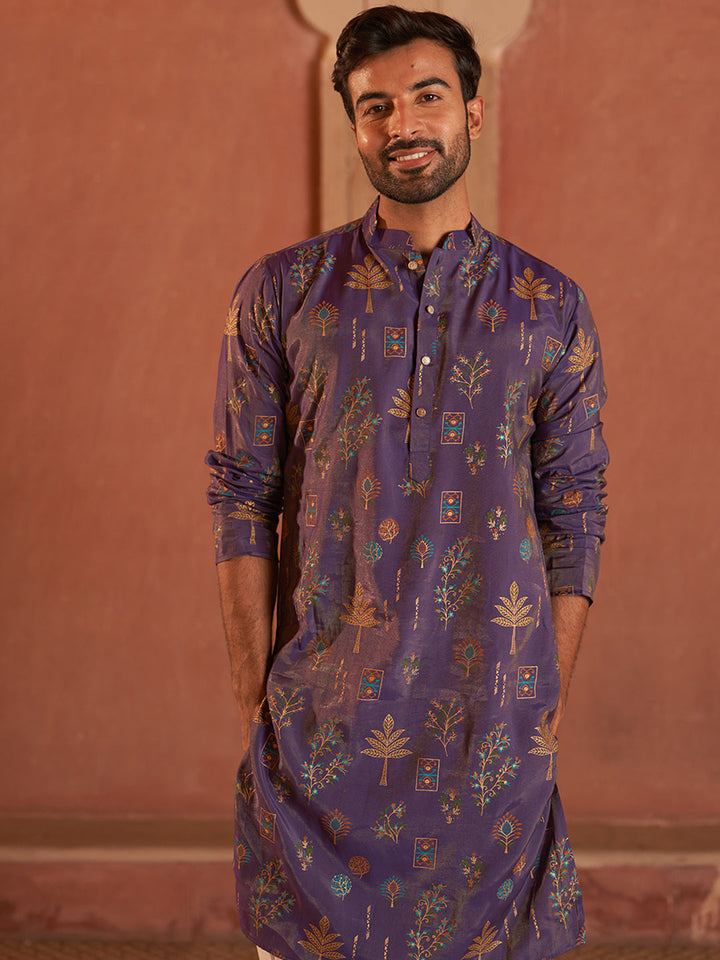 Printed Silk Blend Straight Kurtas.