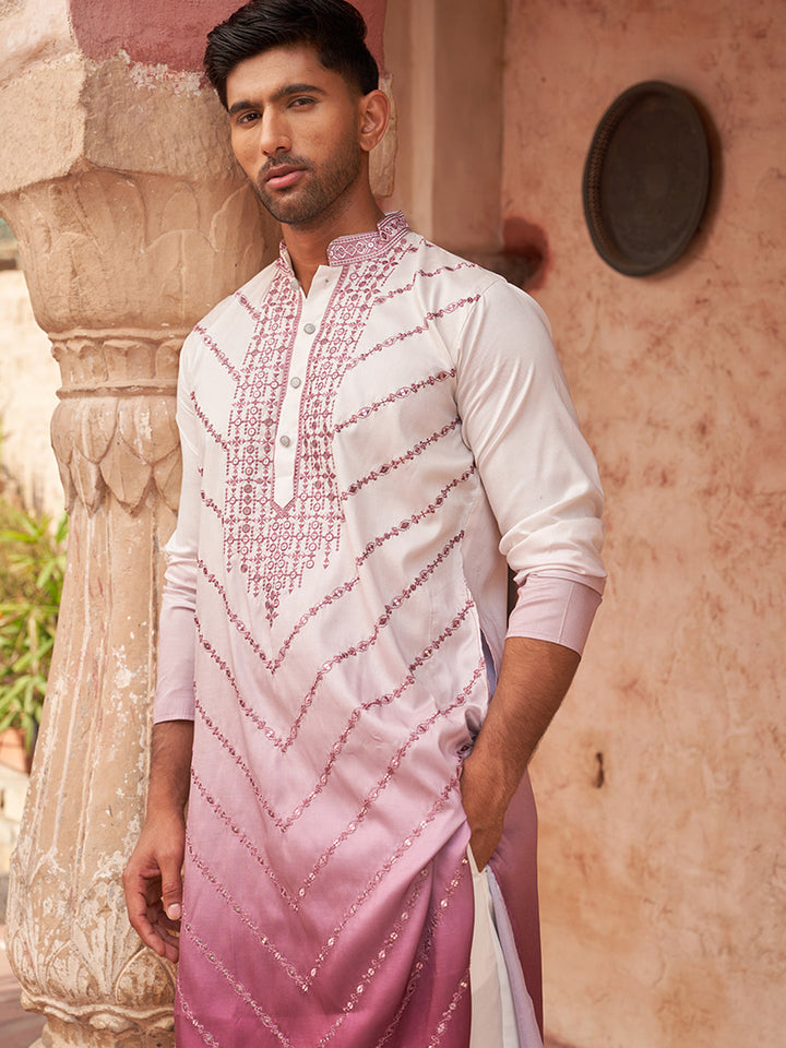 Ombre Printed &amp; Embroidered Kurtas