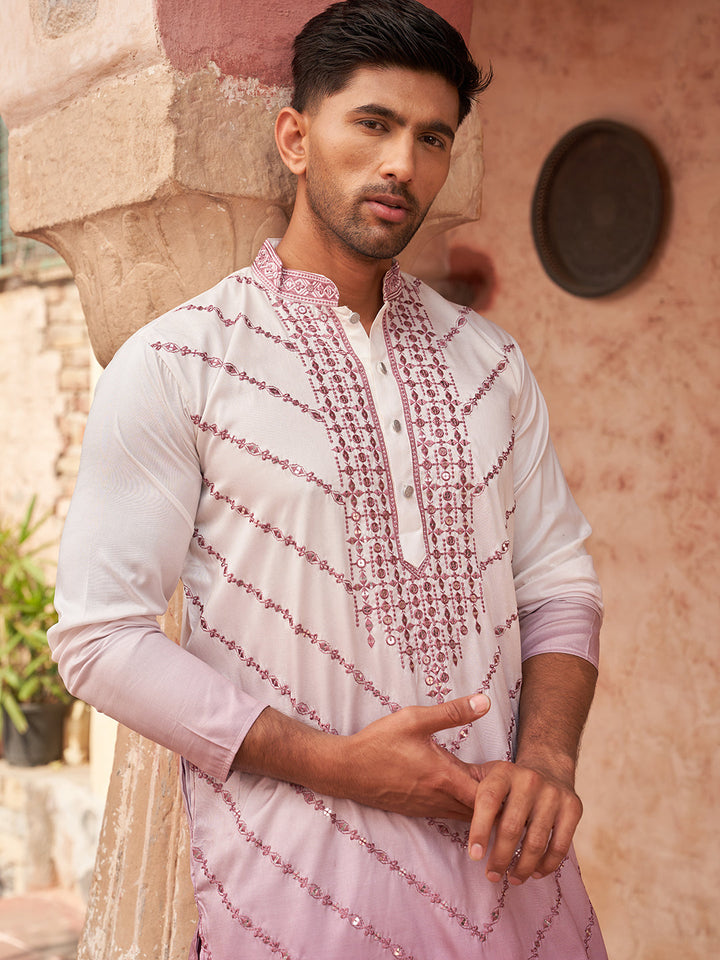 Ombre Printed &amp; Embroidered Kurtas