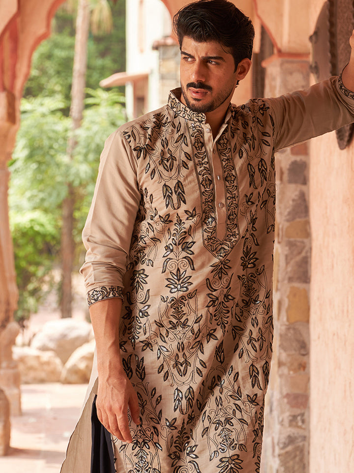 Embroidered Silk Blend Kurtas.