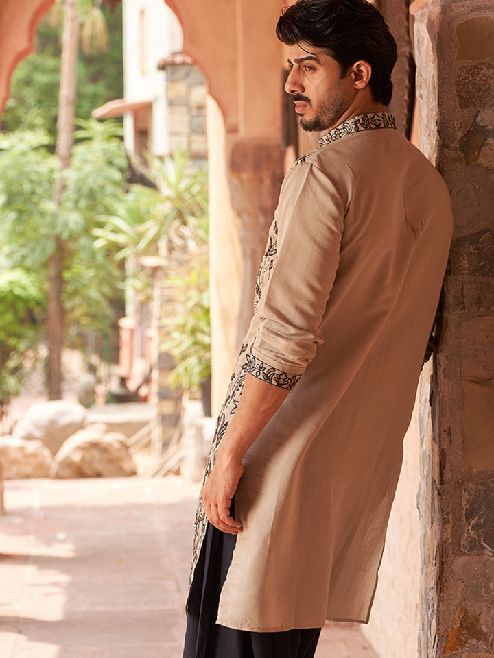 Embroidered Silk Blend Kurtas.