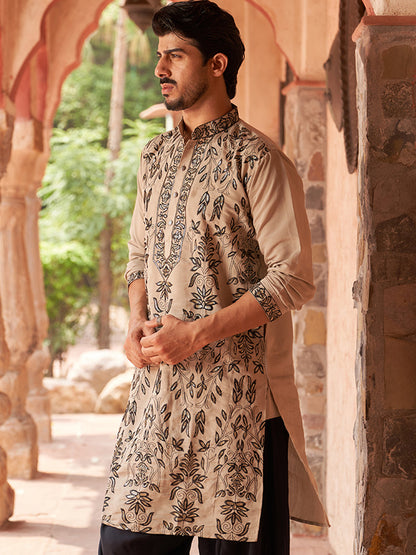 Embroidered Silk Blend Kurtas.