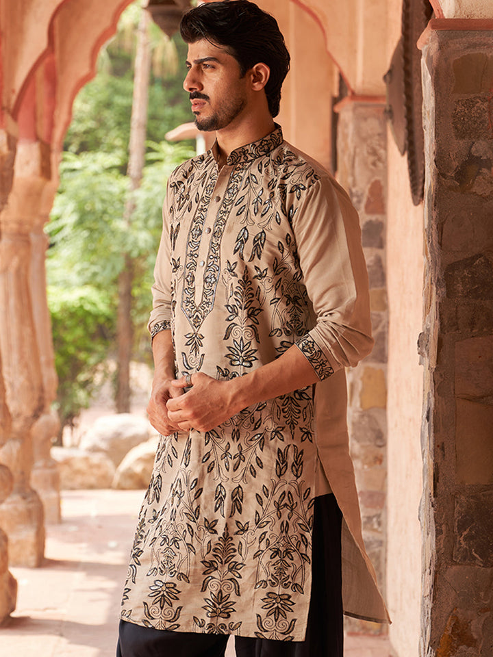 Embroidered Silk Blend Kurtas.