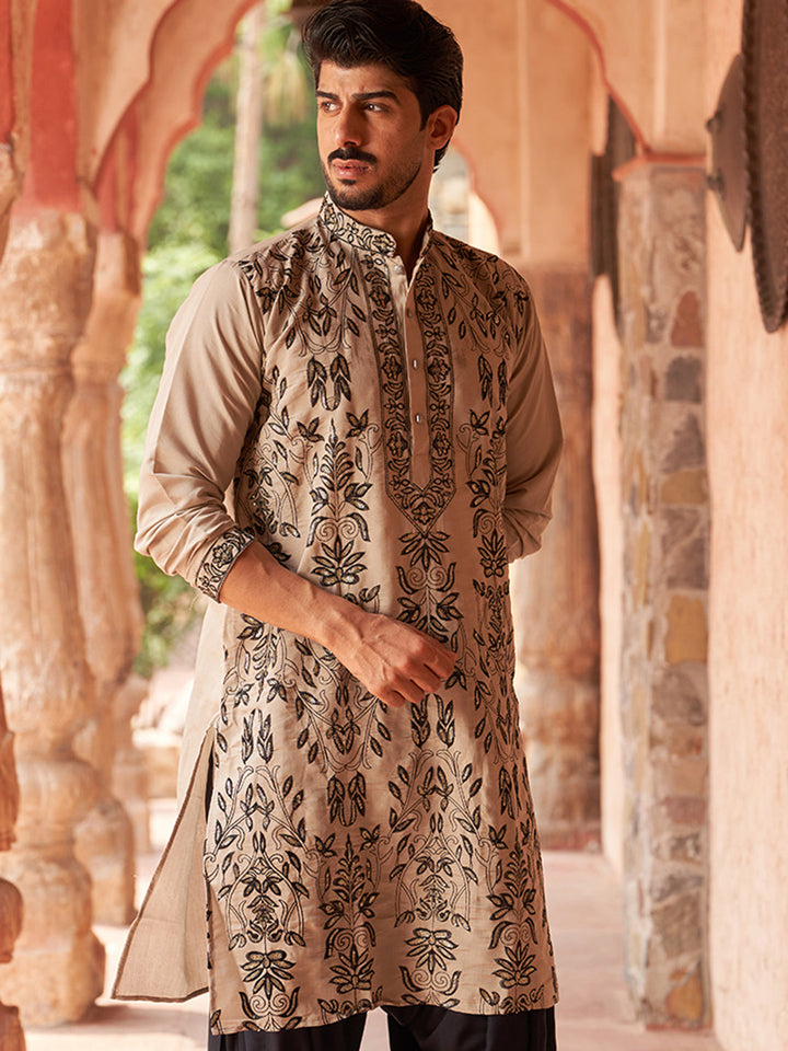 Embroidered Silk Blend Kurtas.