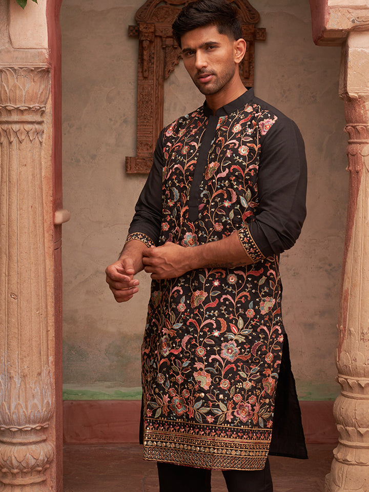 Floral Embroidered Straight Kurtas