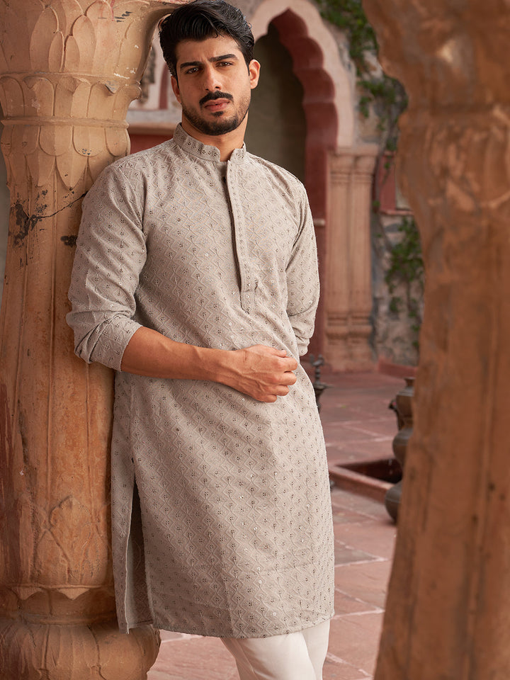 Embroidered Cotton Kurtas For Men