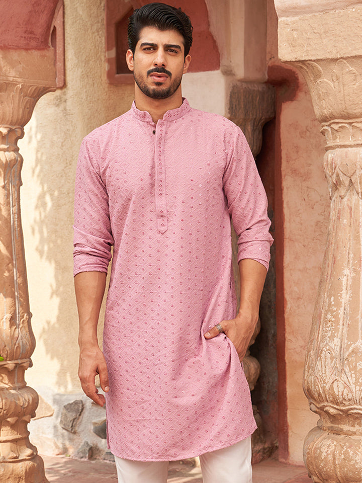 Embroidered Cotton Kurtas For Men
