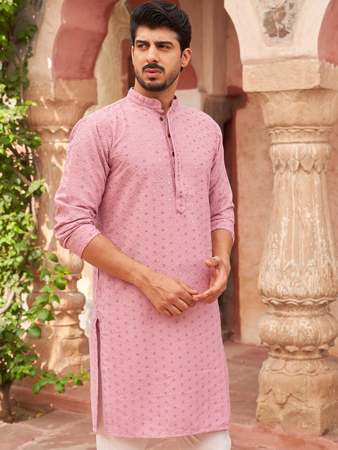 Embroidered Cotton Kurtas For Men