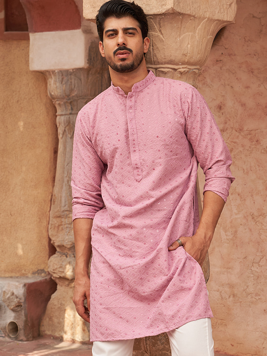 Embroidered Cotton Kurtas For Men