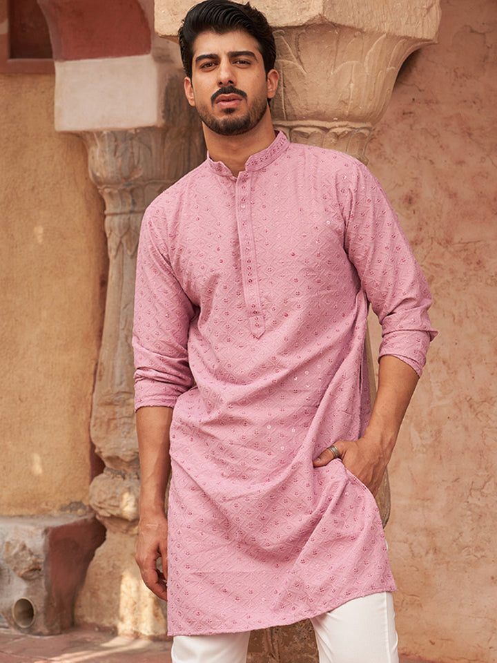 Embroidered Cotton Kurtas For Men