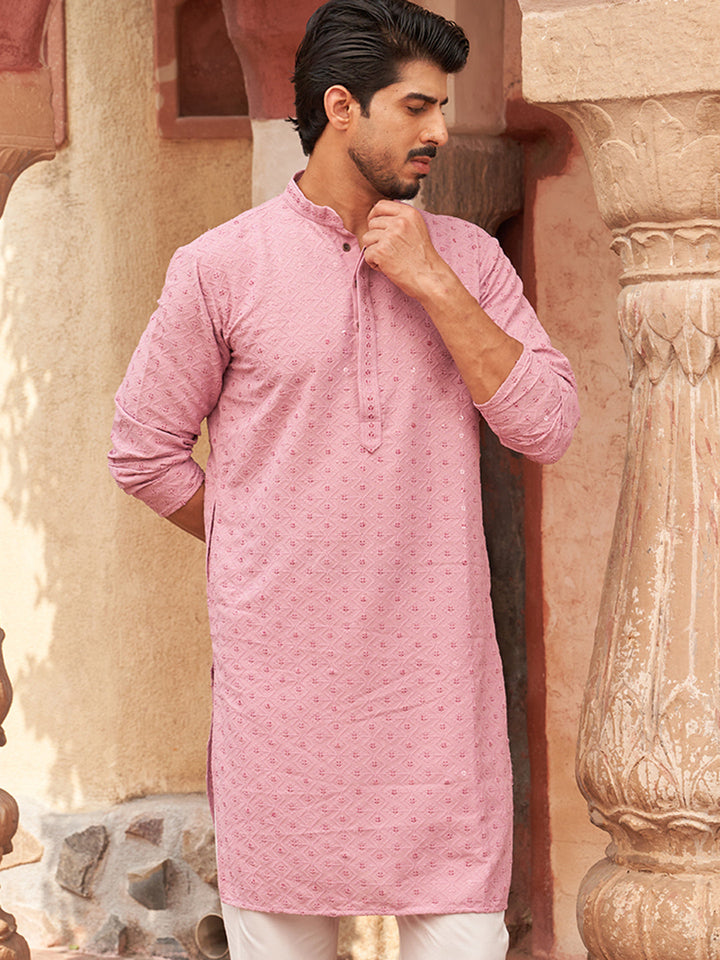 Embroidered Cotton Kurtas For Men