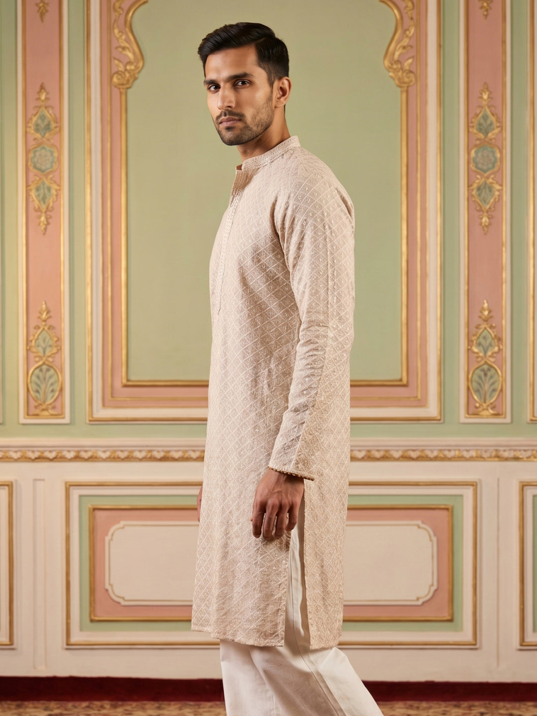 Sequin Embroidered Pure Cotton Kurtas