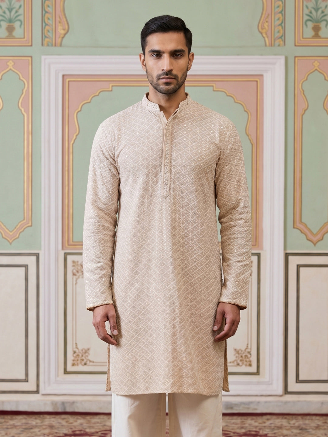 Sequin Embroidered Pure Cotton Kurtas
