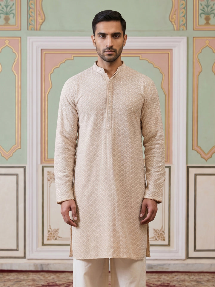 Sequin Embroidered Pure Cotton Kurtas