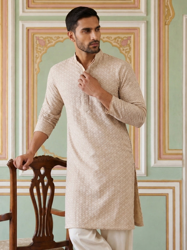 Sequin Embroidered Pure Cotton Kurtas