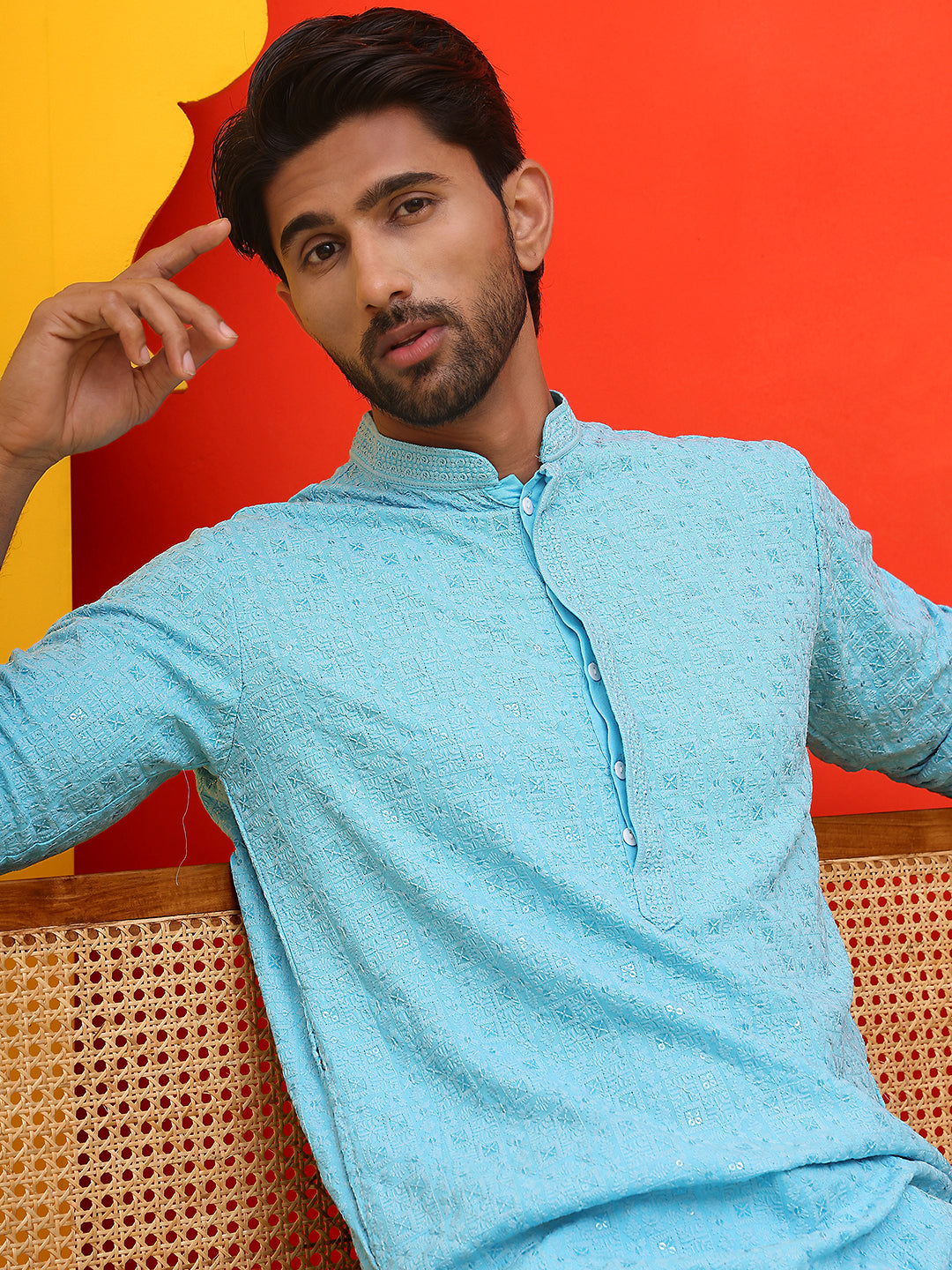 Sequin Embroidered Pure Cotton Kurtas