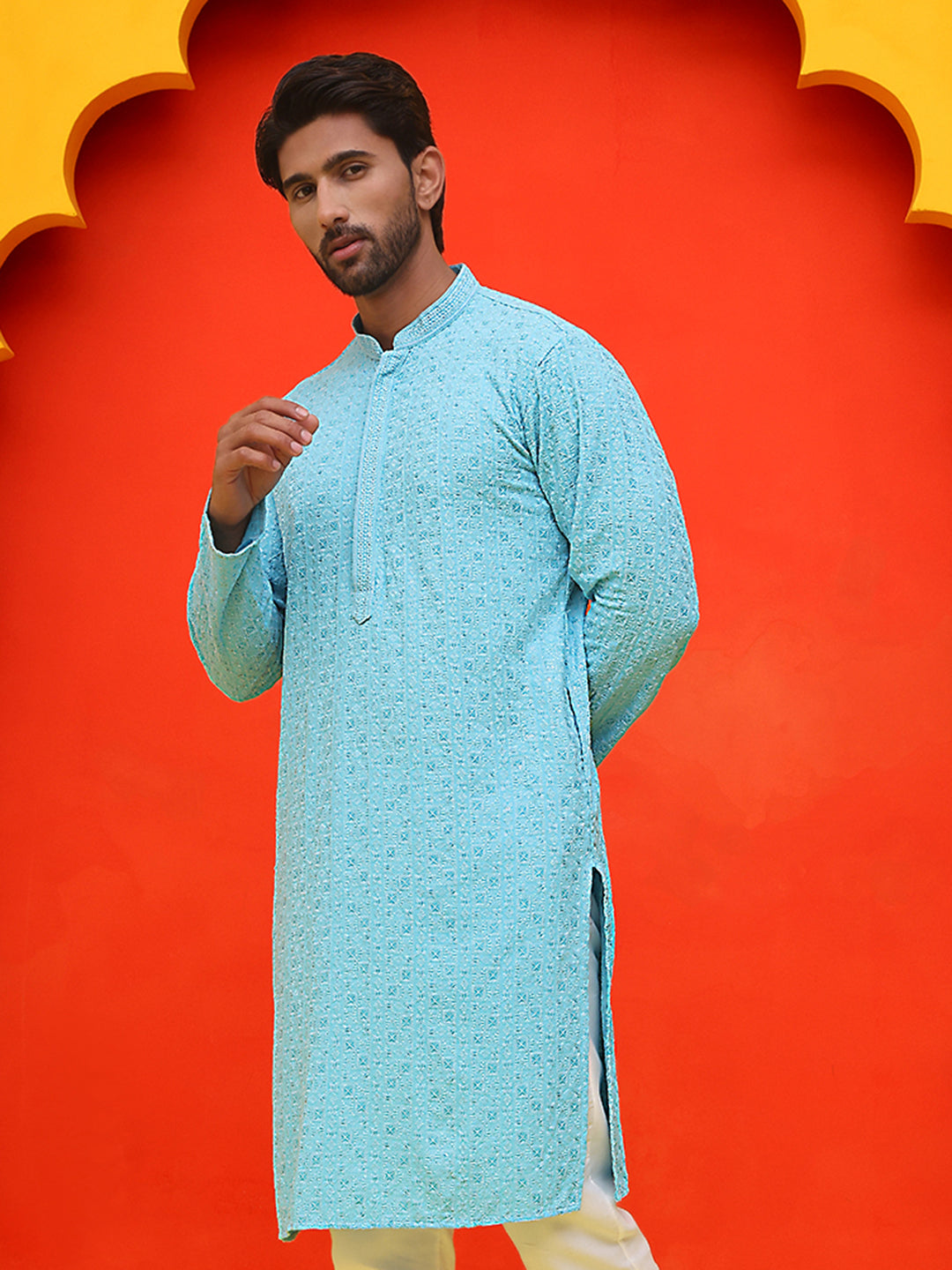 Sequin Embroidered Pure Cotton Kurtas