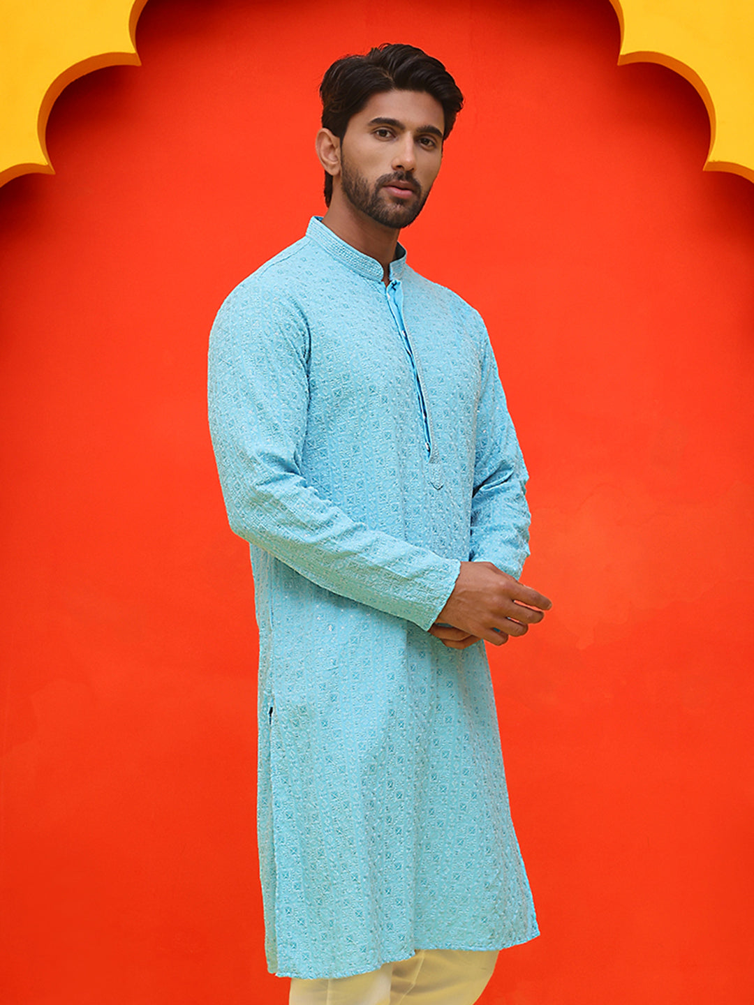 Sequin Embroidered Pure Cotton Kurtas