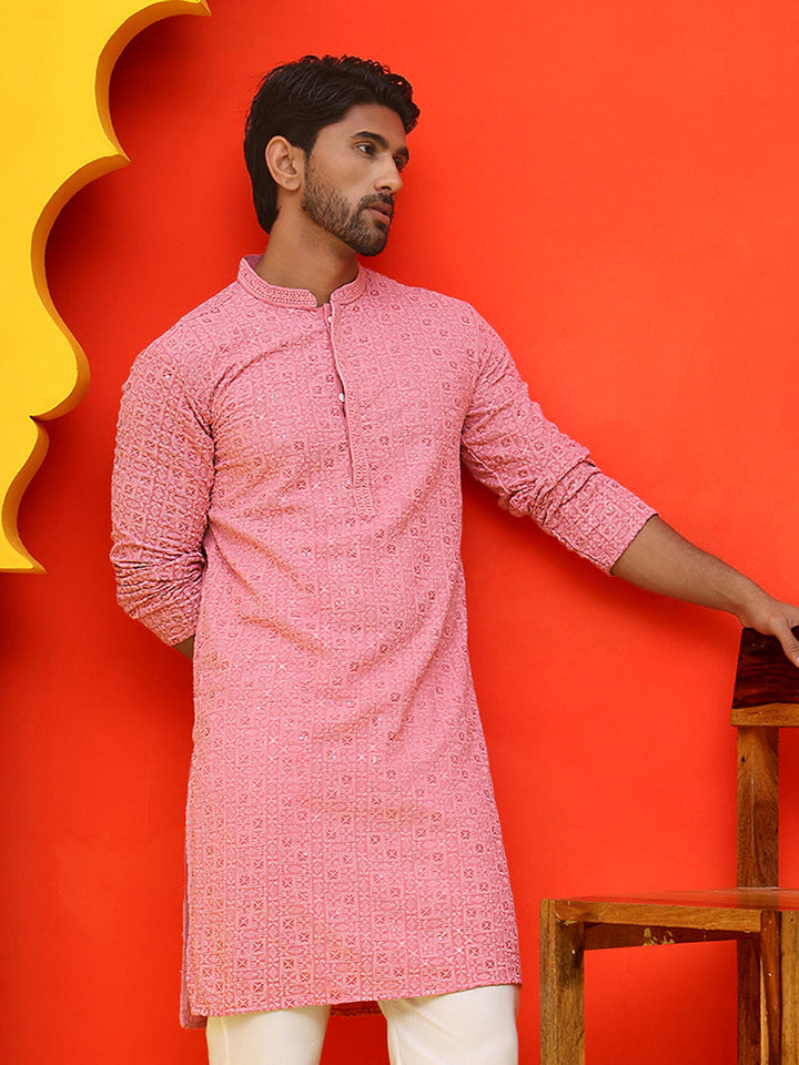Sequin Embroidered Pure Cotton Kurtas
