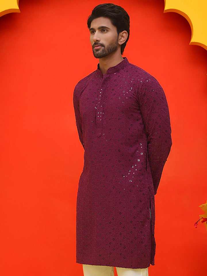 Sequin Embroidered Pure Cotton Kurtas