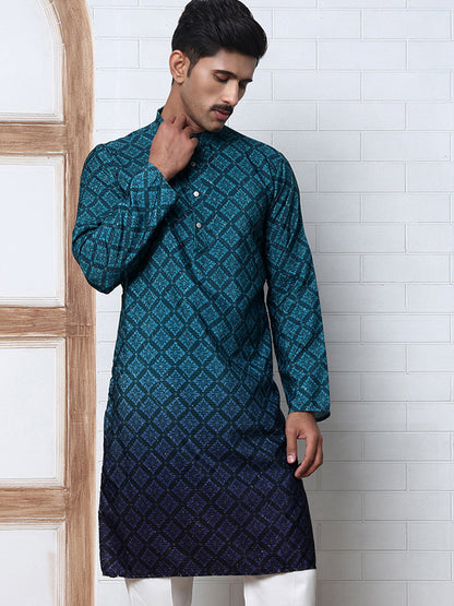 Ombre Printed Kurta For Men