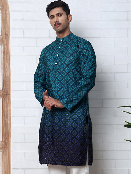Ombre Printed Kurta For Men