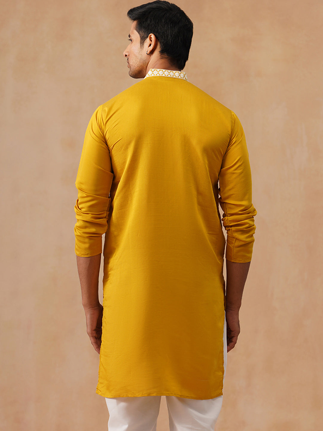 Silk Blend Embroidered Kurta