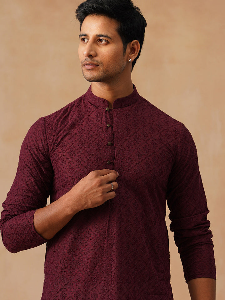 Pure Cotton  Embroidered Kurta