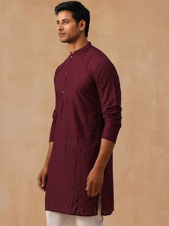 Pure Cotton  Embroidered Kurta