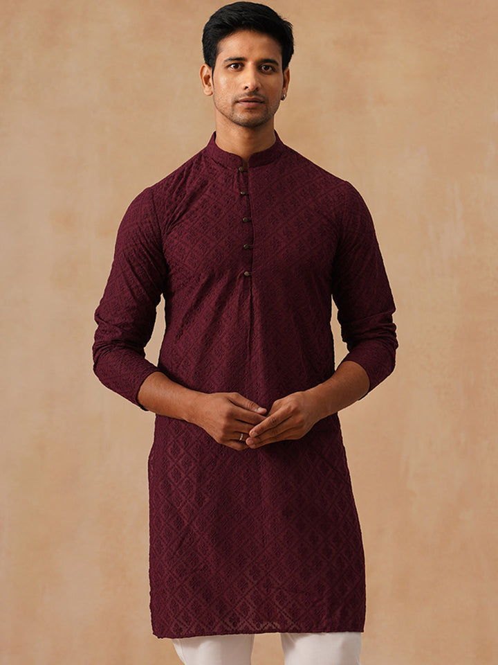 Pure Cotton  Embroidered Kurta