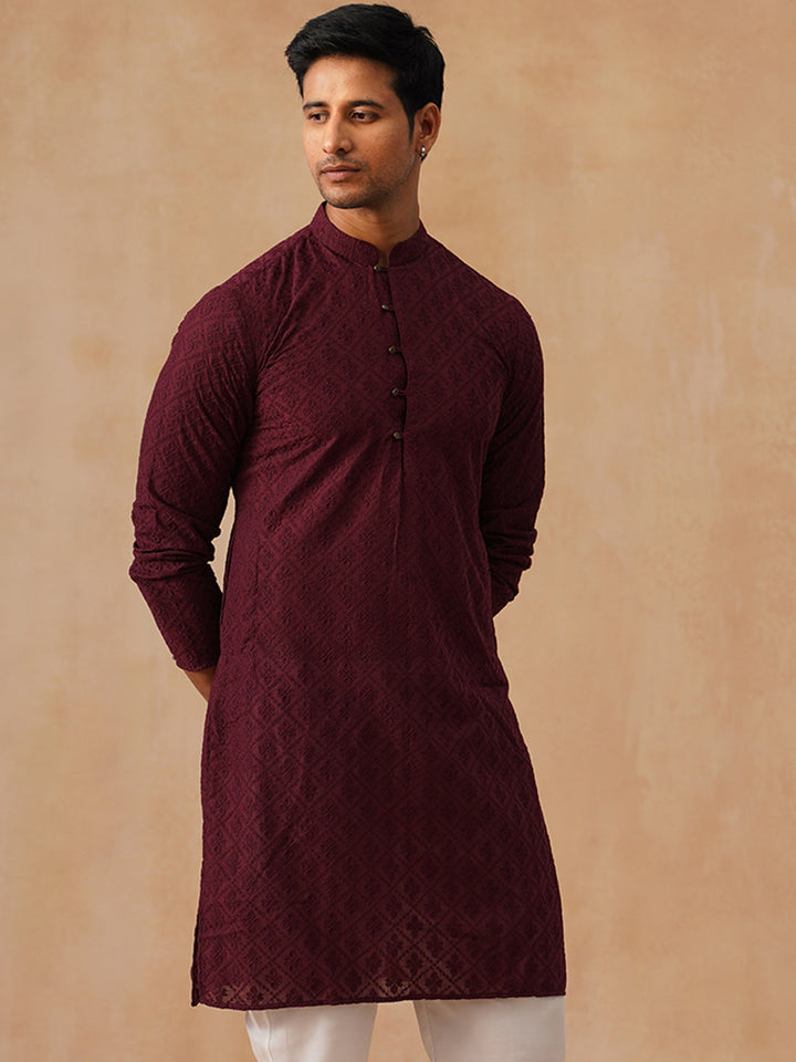 Pure Cotton  Embroidered Kurta