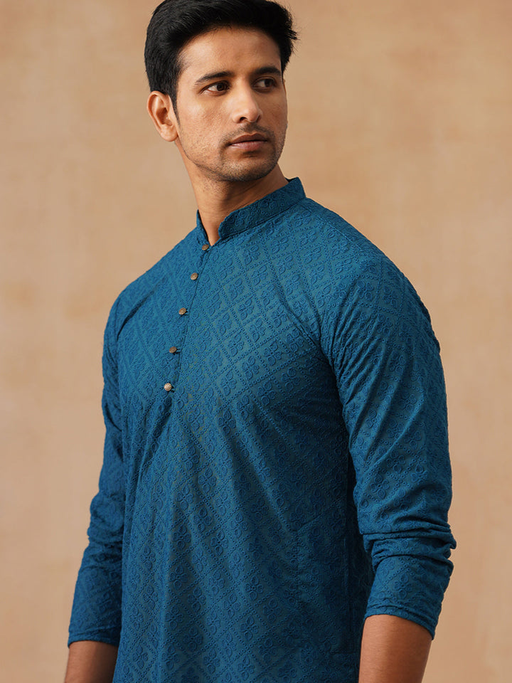 Pure Cotton  Embroidered Kurta