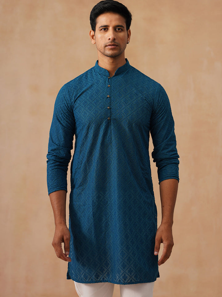 Pure Cotton  Embroidered Kurta