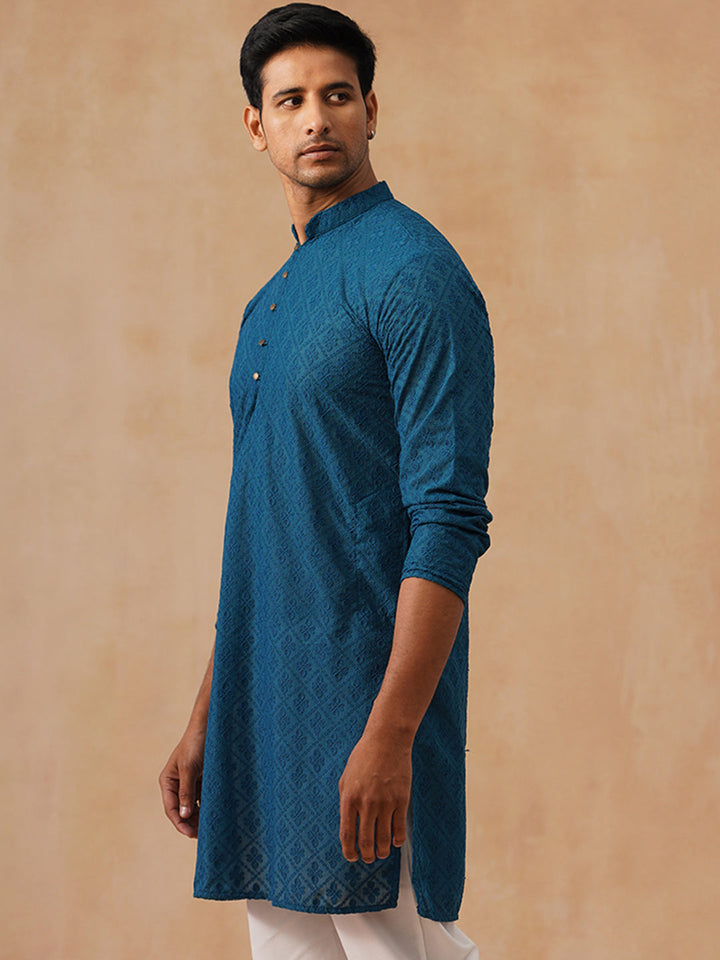 Pure Cotton  Embroidered Kurta