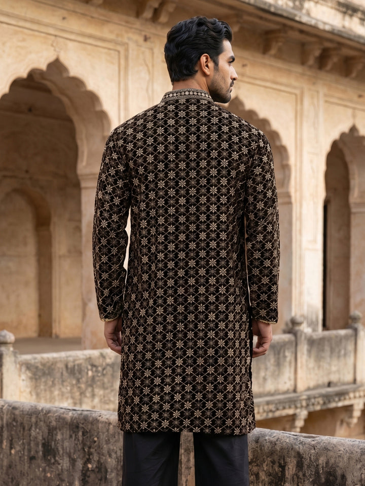 Viscose Rayon Embroidered Sequin Kurta